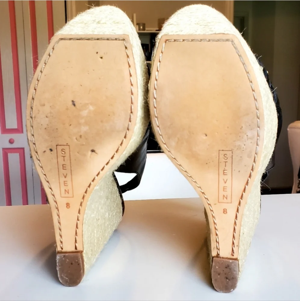 Steve Madden Leather Sling Back Espadrilles